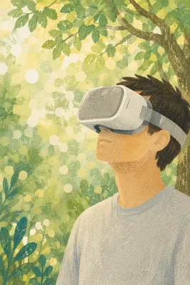 Immersive Virtual Reality Experience in Sunlit Grove