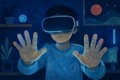 Immersive Virtual Reality Experience in Blue Light