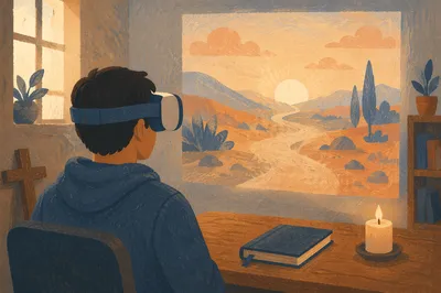 Immersive VR Reflection in Church Tech Room