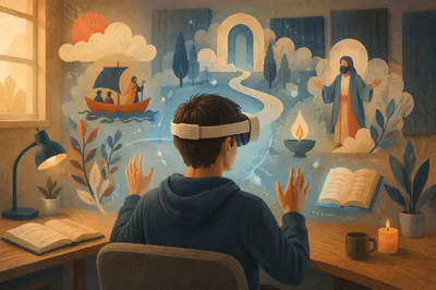 Immersive VR Faith Learning in Church Media Room