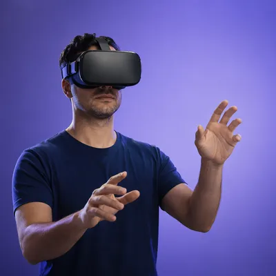 Immersive Virtual Reality Experience in Purple Light