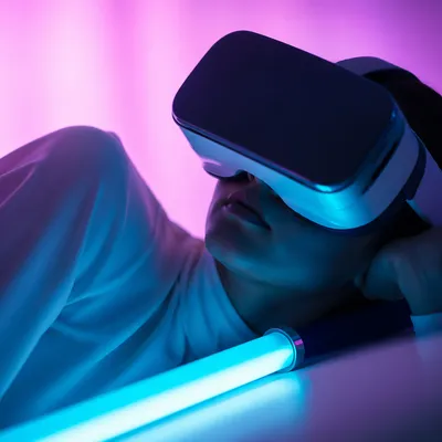 Immersive Virtual Reality Headset Close-Up