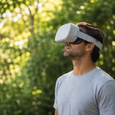 Immersive VR Headset Experience in Nature