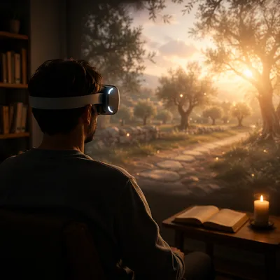 Immersive VR Spiritual Reflection at Dawn