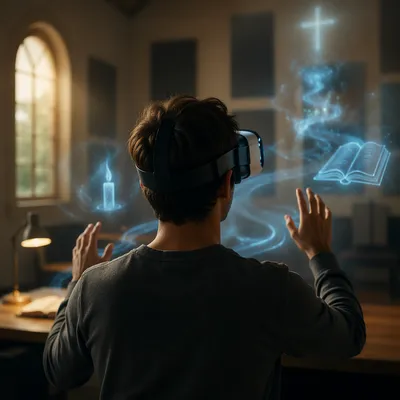 Immersive VR Faith Learning in Church Media Room