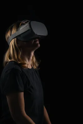 Immersive VR Headset Technology Portrait