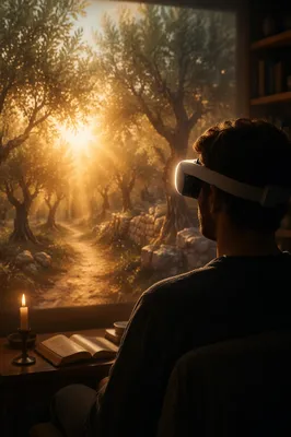 Immersive VR Spiritual Reflection at Dawn
