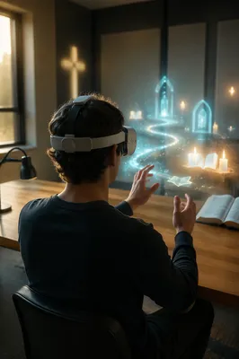 Immersive VR Faith Learning in Church Media Room