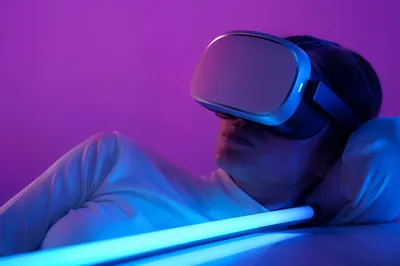 Immersive Virtual Reality Headset Close-Up