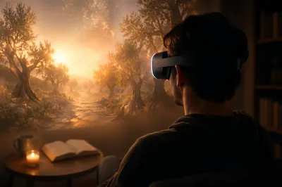Immersive VR Spiritual Reflection at Dawn