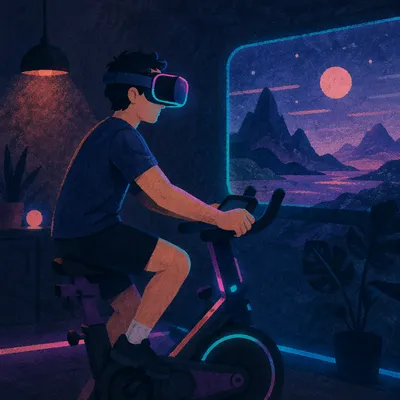 Neon Virtual Reality Cycling Experience