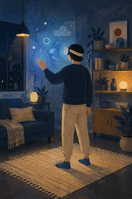 Immersive Virtual Reality Moment in Modern Studio