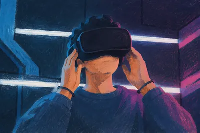 Immersive VR Portrait with Neon Lighting