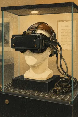 Vintage Virtual Reality Headset Museum Display