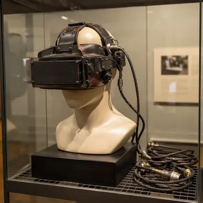 Vintage Virtual Reality Headset Museum Display