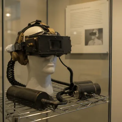 Early Virtual Reality Headset Museum Exhibit