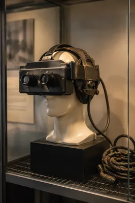 Vintage Virtual Reality Headset Museum Display