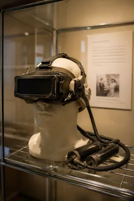 Early Virtual Reality Headset Museum Exhibit