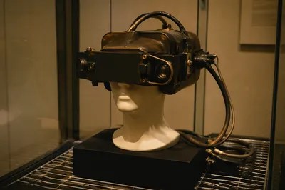 Vintage Virtual Reality Headset Museum Display