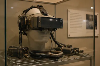 Early Virtual Reality Headset Museum Exhibit