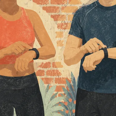 Fitness Bands Tracking Outdoor Workout Progress