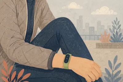 Lime Fitness Band During Outdoor Exercise Break