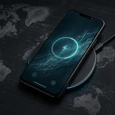 Glowing Phone on Wireless Charging Pad