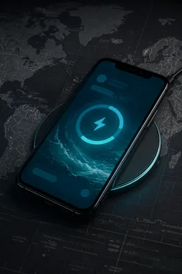 Glowing Smartphone on Wireless Charging Pad