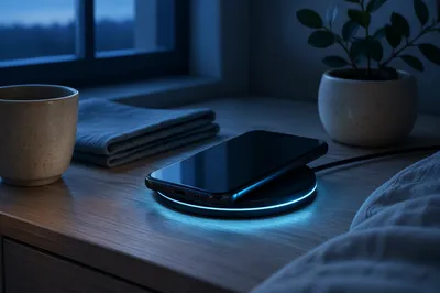 Wireless Charging Pad at Blue Hour