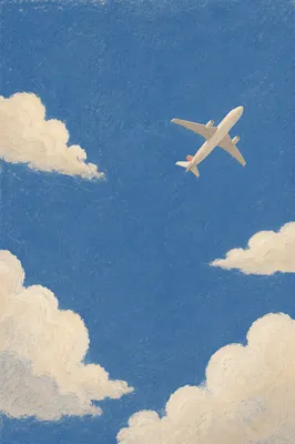 Airplane Crossing Deep Blue Sky