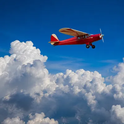 Vintage Airplane Above Dramatic Cloudscape