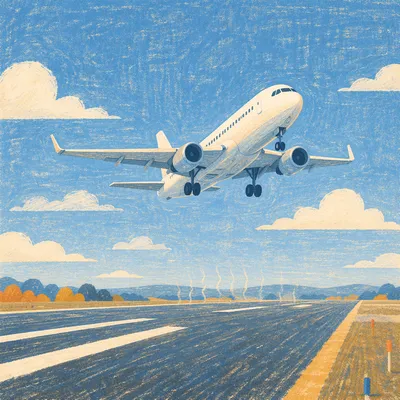 Airplane Taking Off Under Clear Blue Sky