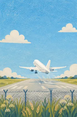 Airplane Taking Off Under Clear Blue Sky