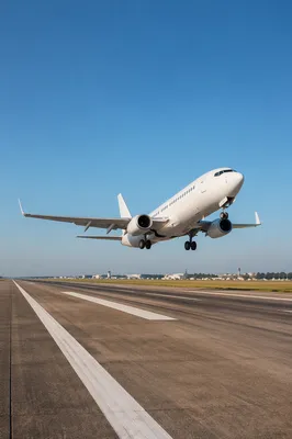 Passenger Airplane Taking Off Under Blue Sky