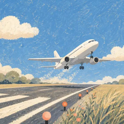 Airplane Taking Off Under Clear Blue Sky