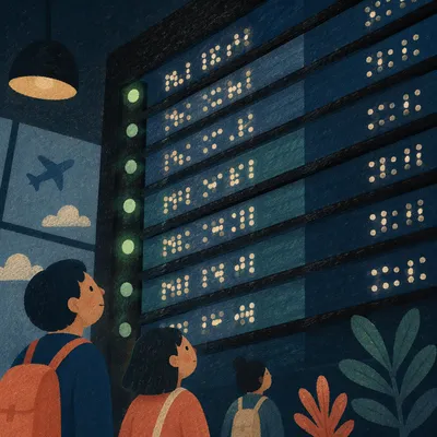 Close-Up Airport Departure Board