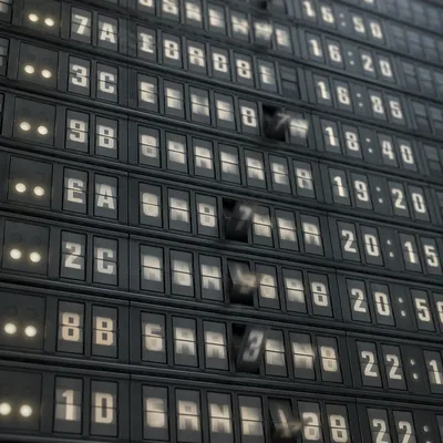 Vintage Airport Departure Board Close Up