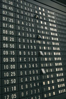 Vintage Airport Departure Board Close Up