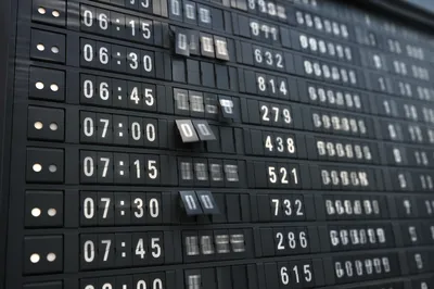 Vintage Airport Departure Board Close Up