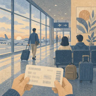 Calm Airport Departure Gate at Dawn