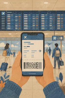 Boarding Pass at Airport Departure Gate