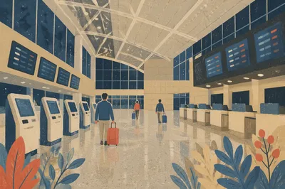 Quiet Evening Airport Departure Terminal