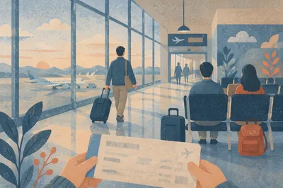 Calm Airport Departure Gate at Dawn