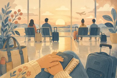 Quiet Departure Gate Before Morning Journey
