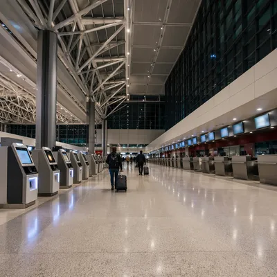 Quiet Evening Airport Departure Terminal
