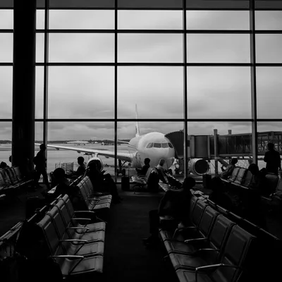 Quiet Airport Departure Gate at Dawn