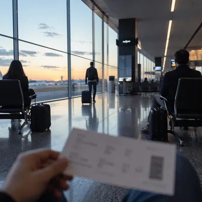 Calm Early Morning Airport Departure Gate