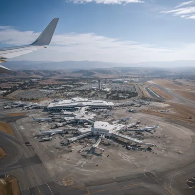 Airport Departure Gates From Airplane Window