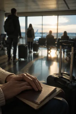 Prayerful Morning Departure at Airport Gate