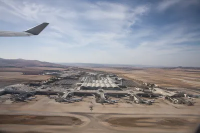 Airport Departure Gates From Airplane Window